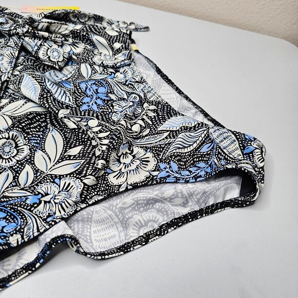 Summersalt 16 Black Blue Floral The Perfect Wrap One Piece Swimsuit Lined Cups - Picture 5 of 8